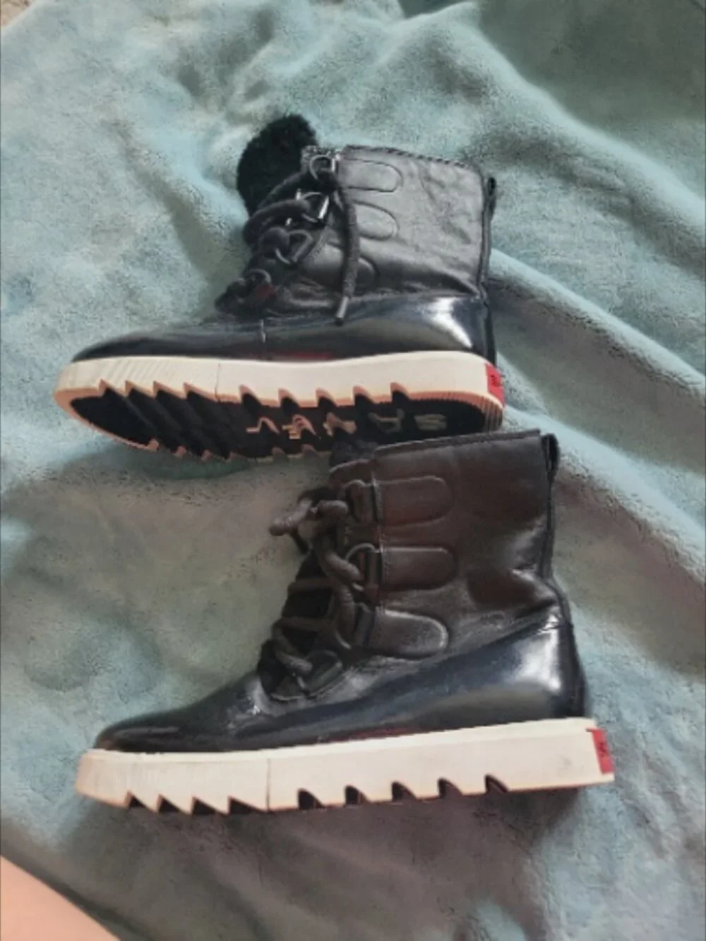 Sorel Joan of Arctic Next Lite Boots Women's 9.5 Black Sea Salt Waterproof